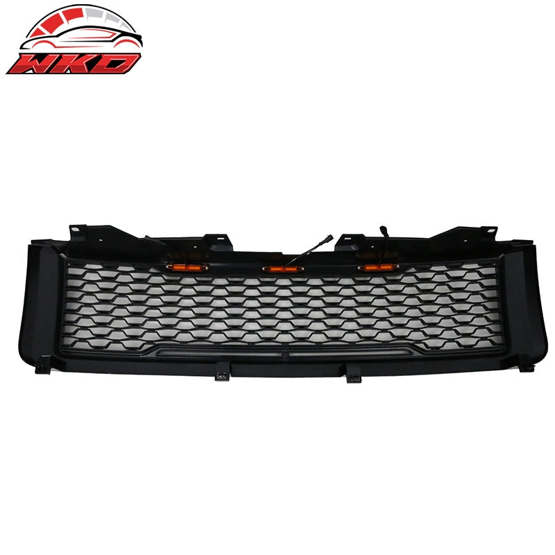 Fits 11-14 Chevy Silverado 2500 3500 HD Front Bumper Hood Grille - Gloss Black