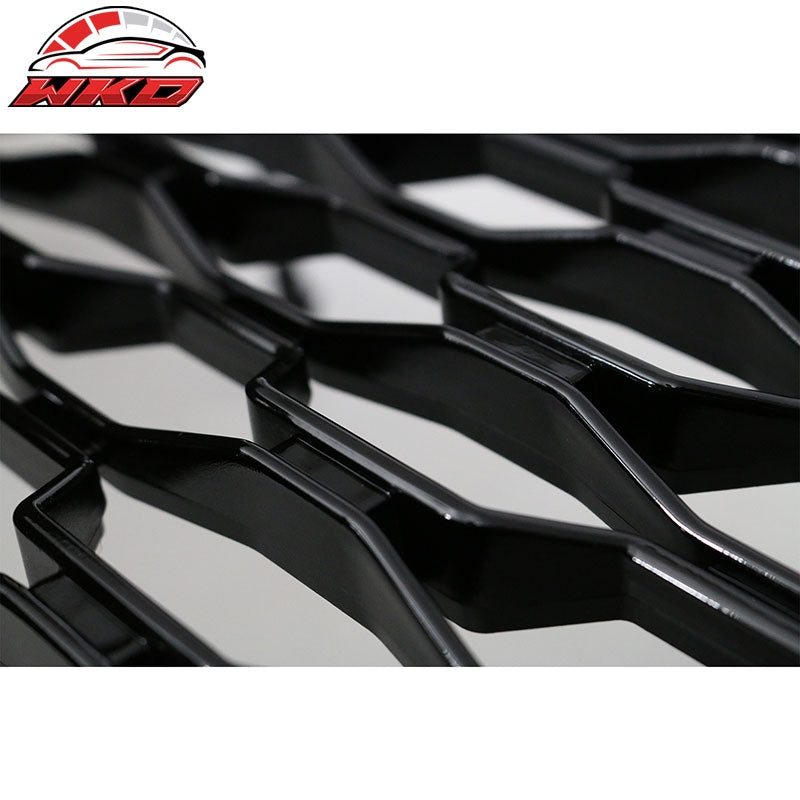 Fits 11-14 Chevy Silverado 2500 3500 HD Front Bumper Hood Grille - Gloss Black
