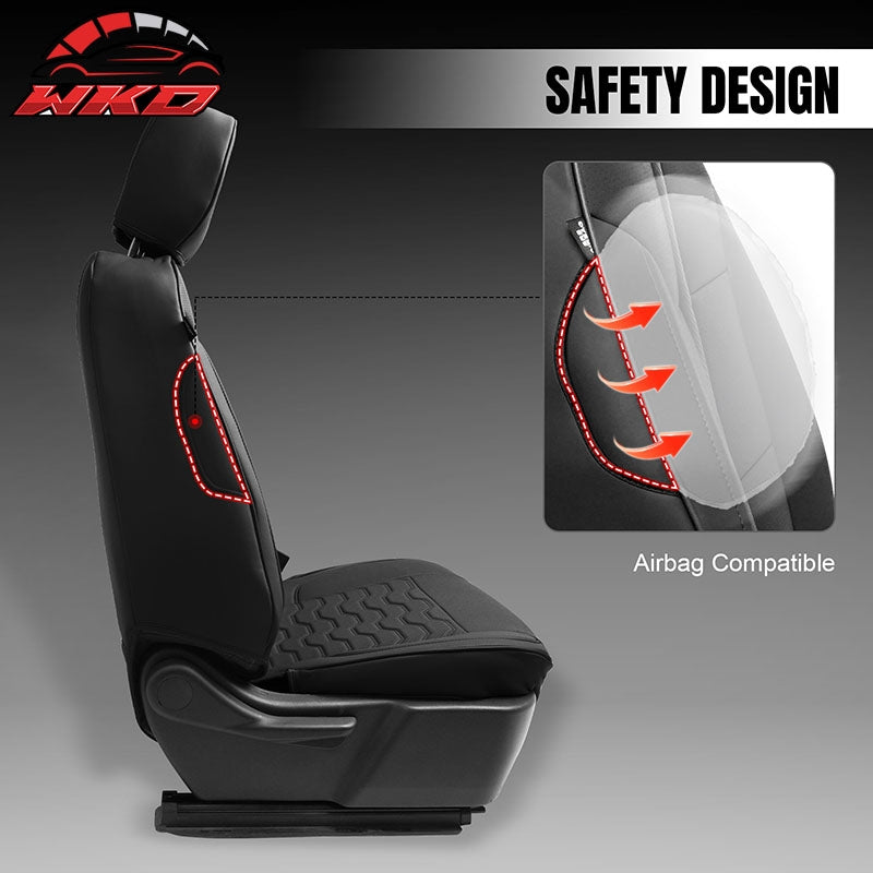 Fits 19-26 Chevy Silverado GMC Sierra 1500 2500 3500HD Seat Cover Full Set Black