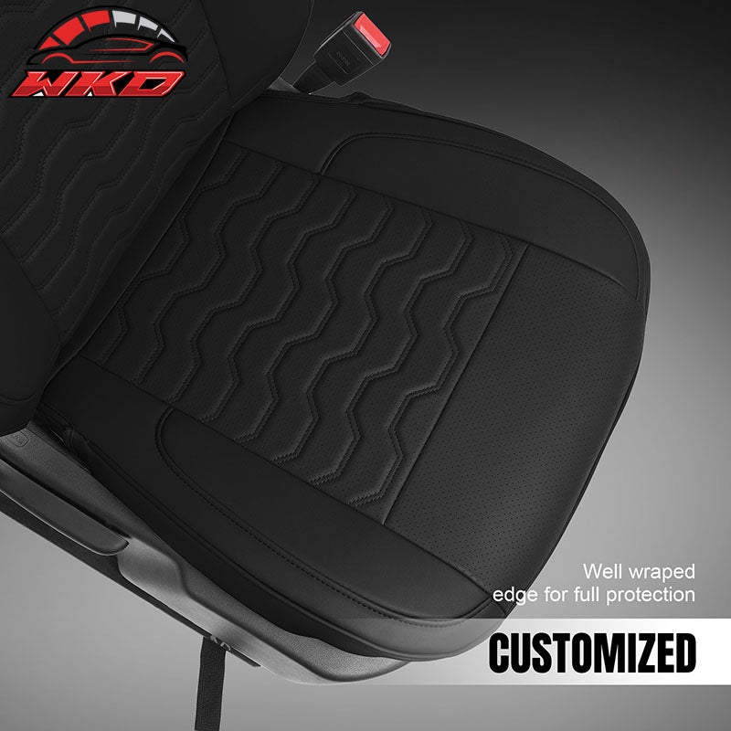 Fits 19-26 Chevy Silverado GMC Sierra 1500 2500HD 3500HD Front Seat Covers Black