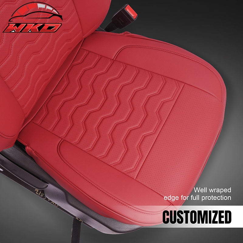 Fits 19-26 Chevy Silverado GMC Sierra 1500 2500HD 3500HD Front Seat Covers Red