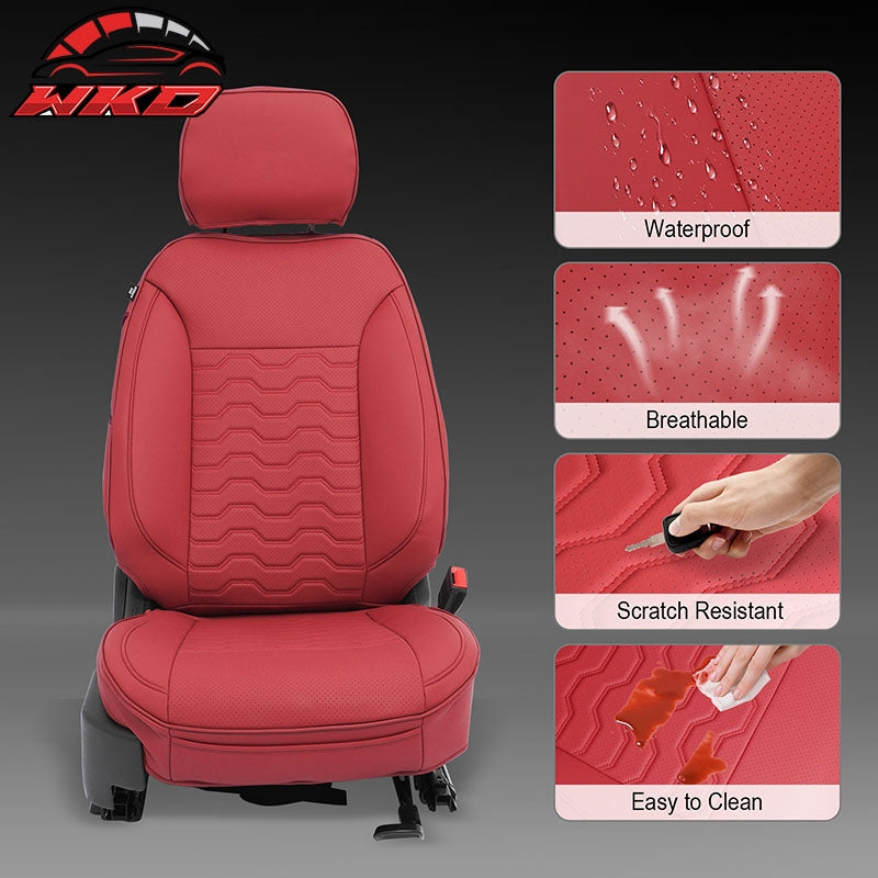 Fits 19-26 Chevy Silverado GMC Sierra 1500 2500HD 3500HD Front Seat Covers Red