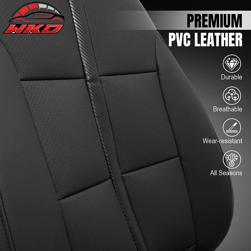 Fits 14-18 Chevy Silverado GMC Sierra 1500 Front Row Seat Covers Protector Black