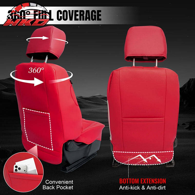 Fits 14-18 Chevy Silverado GMC Sierra 1500 Front Row Seat Covers Protector Red