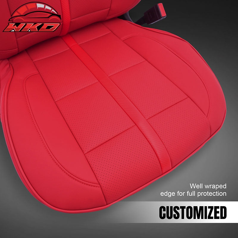 Fits 14-18 Chevy Silverado GMC Sierra 1500 Front Row Seat Covers Protector Red