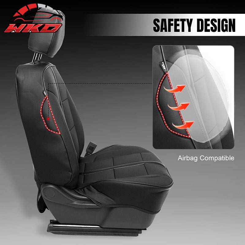 Fits 14-18 Chevy Silverado GMC Sierra 1500 Seat Covers Protector Full Set Black
