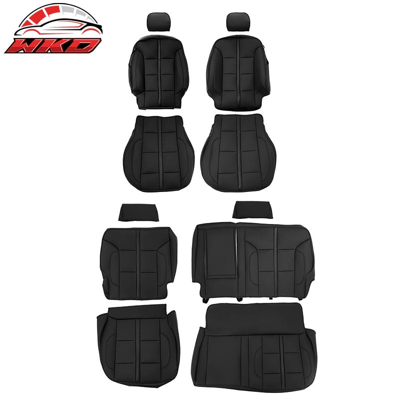 Fits 14-18 Chevy Silverado GMC Sierra 1500 Seat Covers Protector Full Set Black