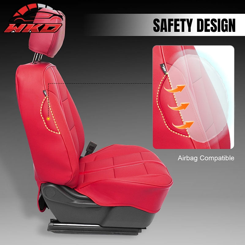 Fits 14-18 Chevy Silverado GMC Sierra 1500 Seat Covers Protector Full Set Red