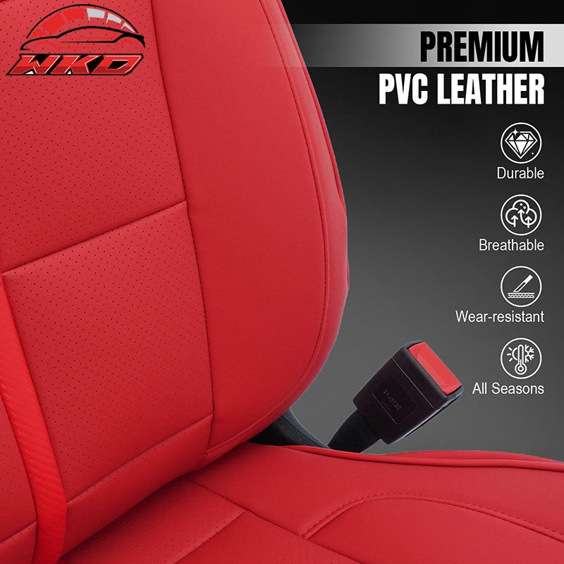 Fits 14-18 Chevy Silverado GMC Sierra 1500 Seat Covers Protector Full Set Red