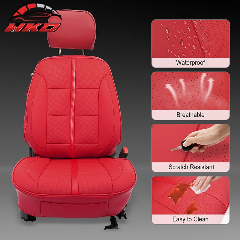 Fits 14-18 Chevy Silverado GMC Sierra 1500 Seat Covers Protector Full Set Red