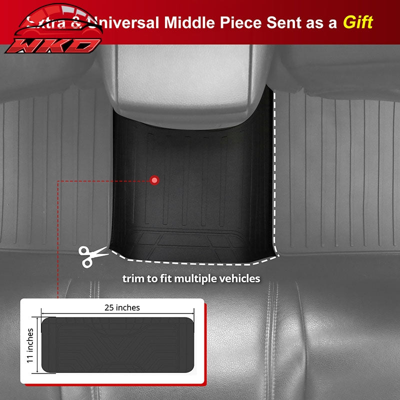 Fits 14-18 Chevy Silverado Latex Floor Mats Liner All Weather Carpets Black 5PC