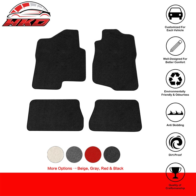 Fits 07-13 Chevy Silverado Sierra Tahoe Yukon Floor Mats Carpets 4PC Black Nylon