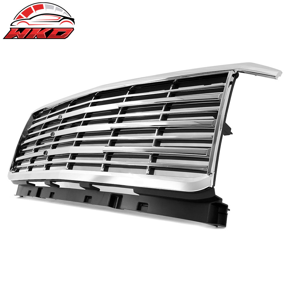 Fits 15-19 Chevy Silverado 2500 3500 Front Bumper Mesh Upper Grille Chrome ABS