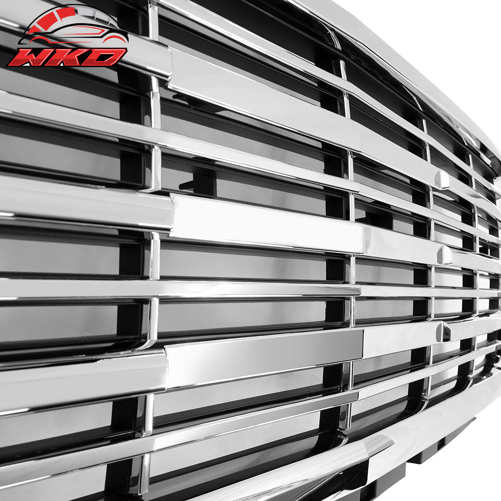 Fits 15-19 Chevy Silverado 2500 3500 Front Bumper Mesh Upper Grille Chrome ABS