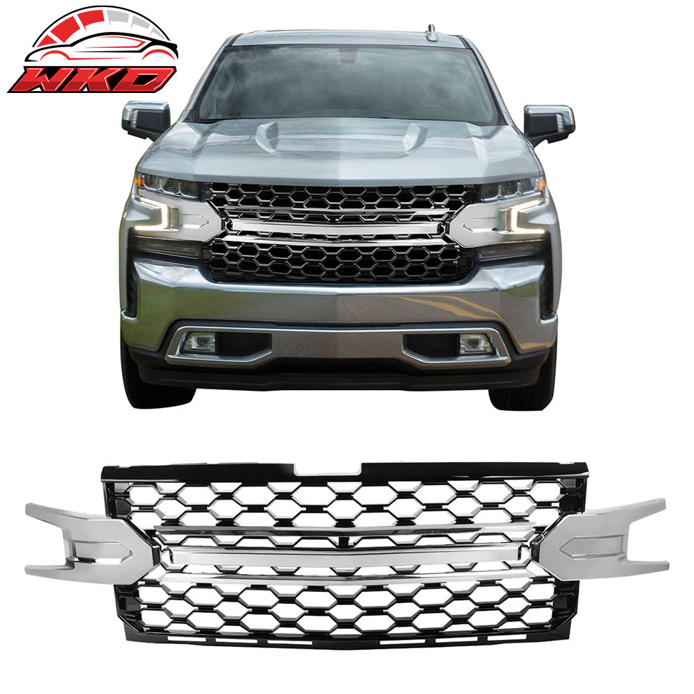 Fits 19-21 Chevrolet Silverado 1500 Front Bumper Hood Upper Insert Grille Grill