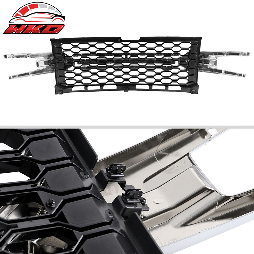 Fits 19-21 Chevrolet Silverado 1500 Front Bumper Hood Upper Insert Grille Grill