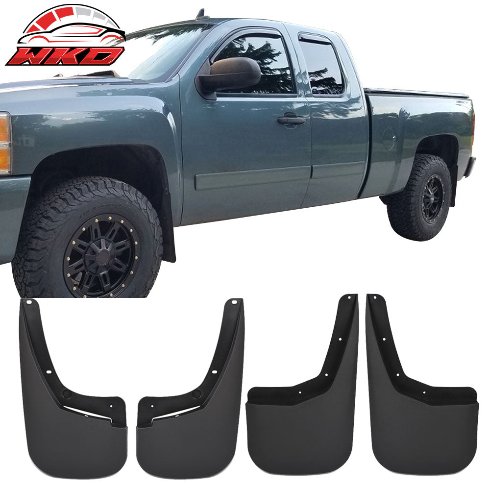 Fits 07-14 Chevy Silverado 1500 PP Mud Flaps Splash Guards 4pcs Sets