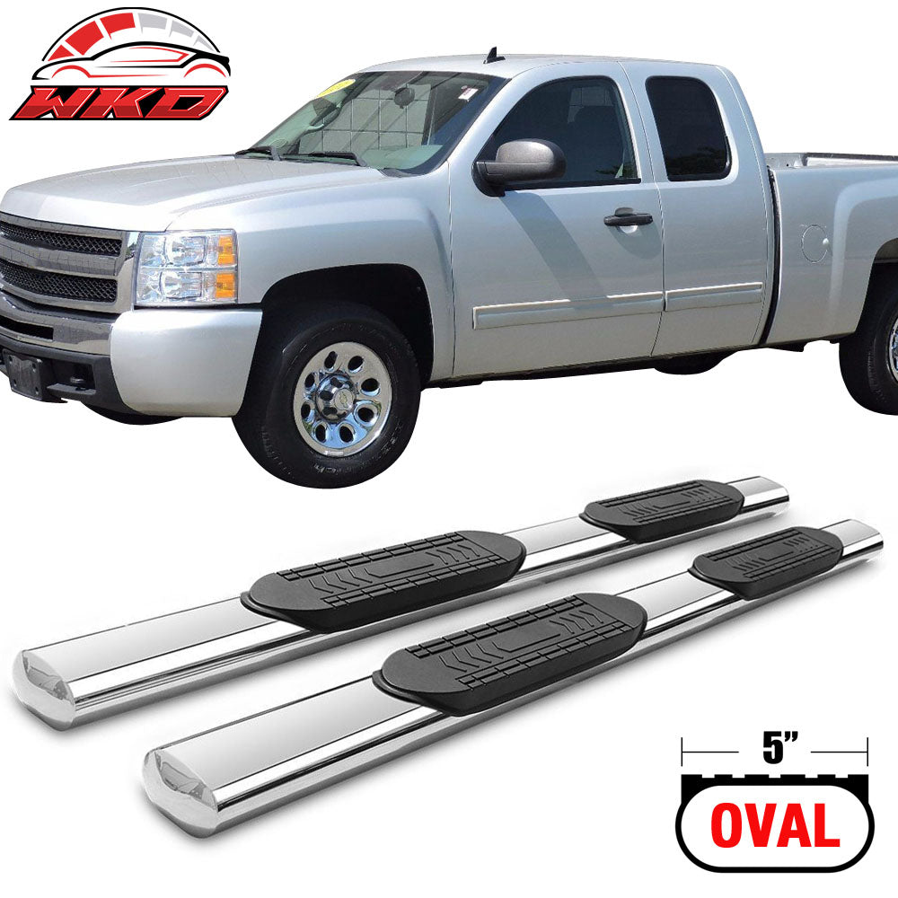 Fits 99-13 Chevy Silverado & GMC Sierra 5Inch Side Step Nerf Bars Running Boards