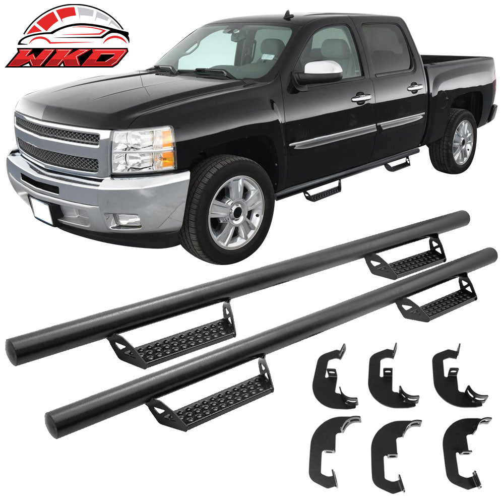 Fits 07-18 Chevy Silverado Crew Cab BCT Style Side Step Bars