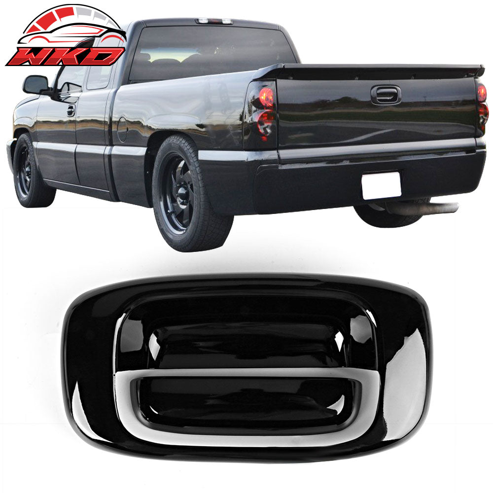 Fits 99-07 Silverado GMC Sierra Black Overlay Tail Gate Handle Cover No Keyhole