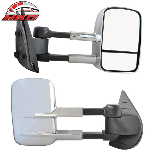 Wholesale 07-14 Chevy Silverado Side View Towing Mirrors Manual Non-Heated Chrome