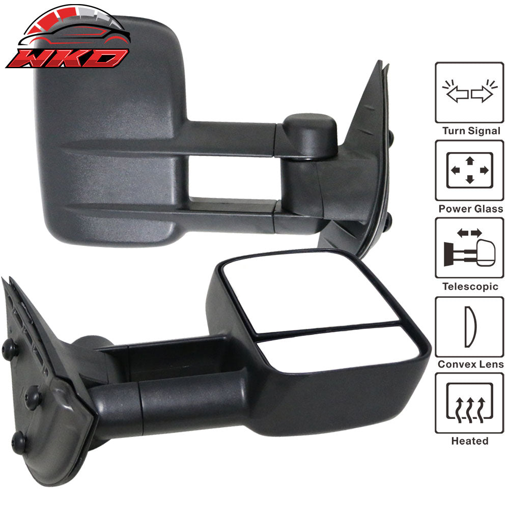 Fits 07-14 Silverado GMC Sierra Side View Towing Mirrors Manual Non-Heated Set