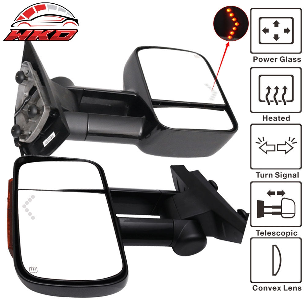 Wholesale 07-14 Silverado Sierra Towing Mirrors Power Heated Signal Arrow Light 2PC