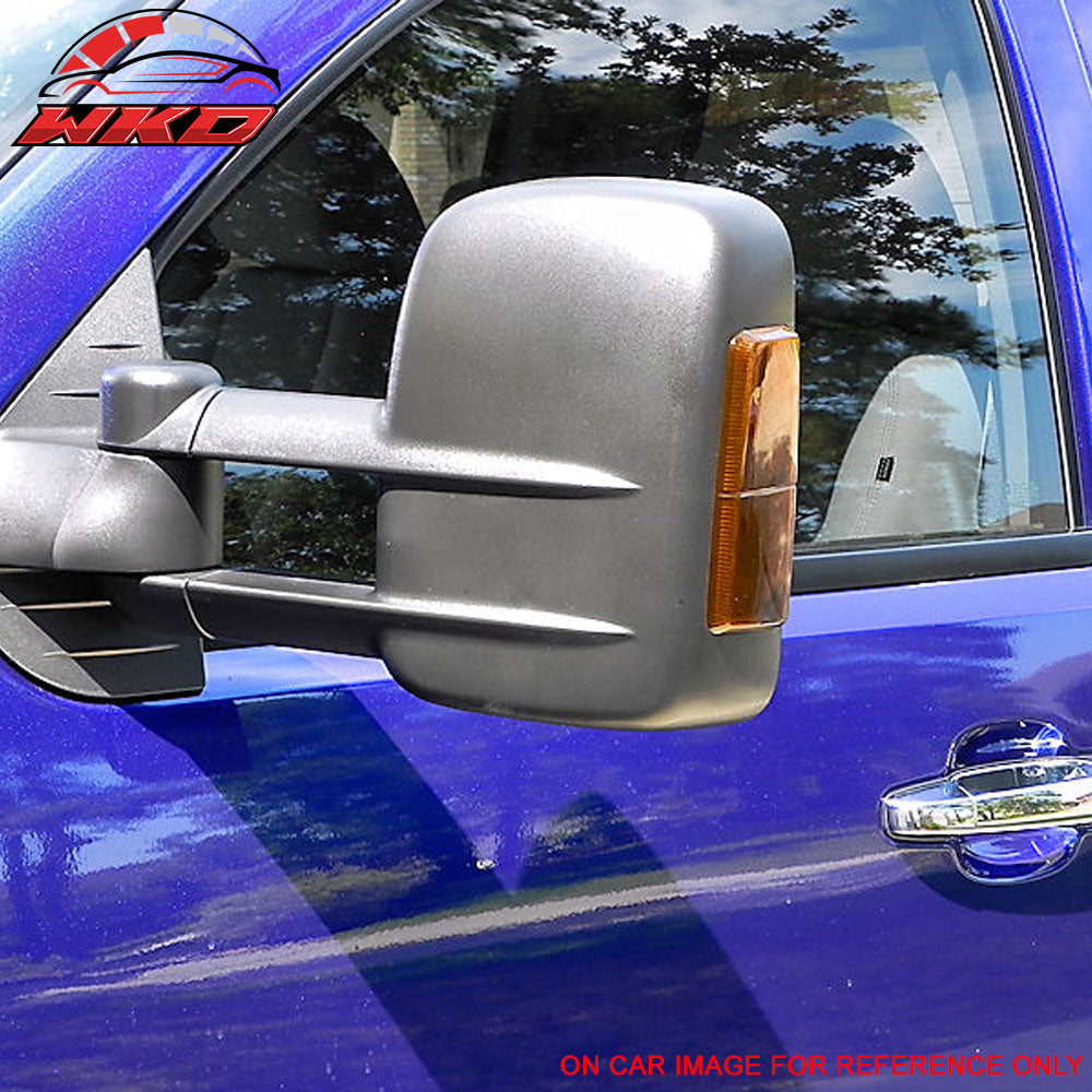 Fits 07-14 Silverado Sierra Towing Mirrors Power Heated Signal Arrow Light Set