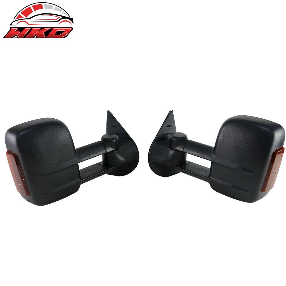Fits 07-14 Silverado Sierra Towing Mirrors Power Heated Signal Arrow Light Set