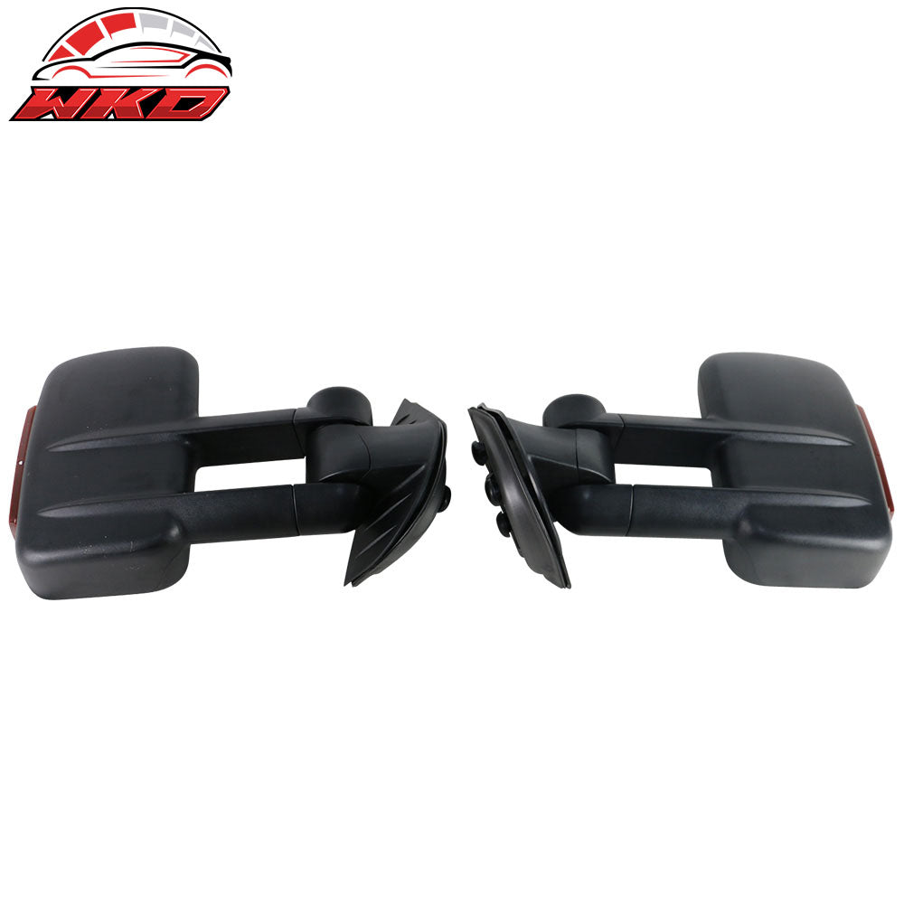 Fits 07-14 Silverado Sierra Towing Mirrors Power Heated Signal Arrow Light Set