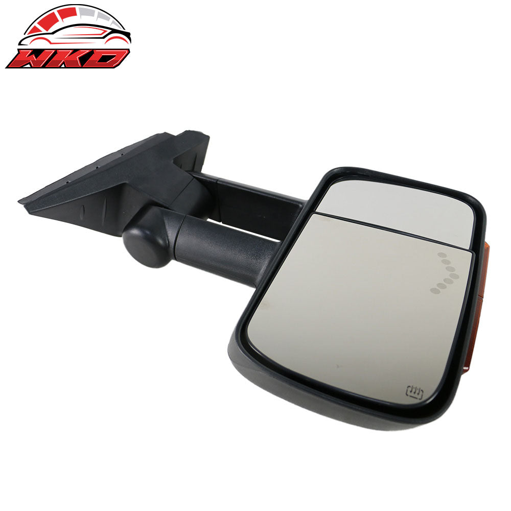 Fits 07-14 Silverado Sierra Towing Mirrors Power Heated Signal Arrow Light Set