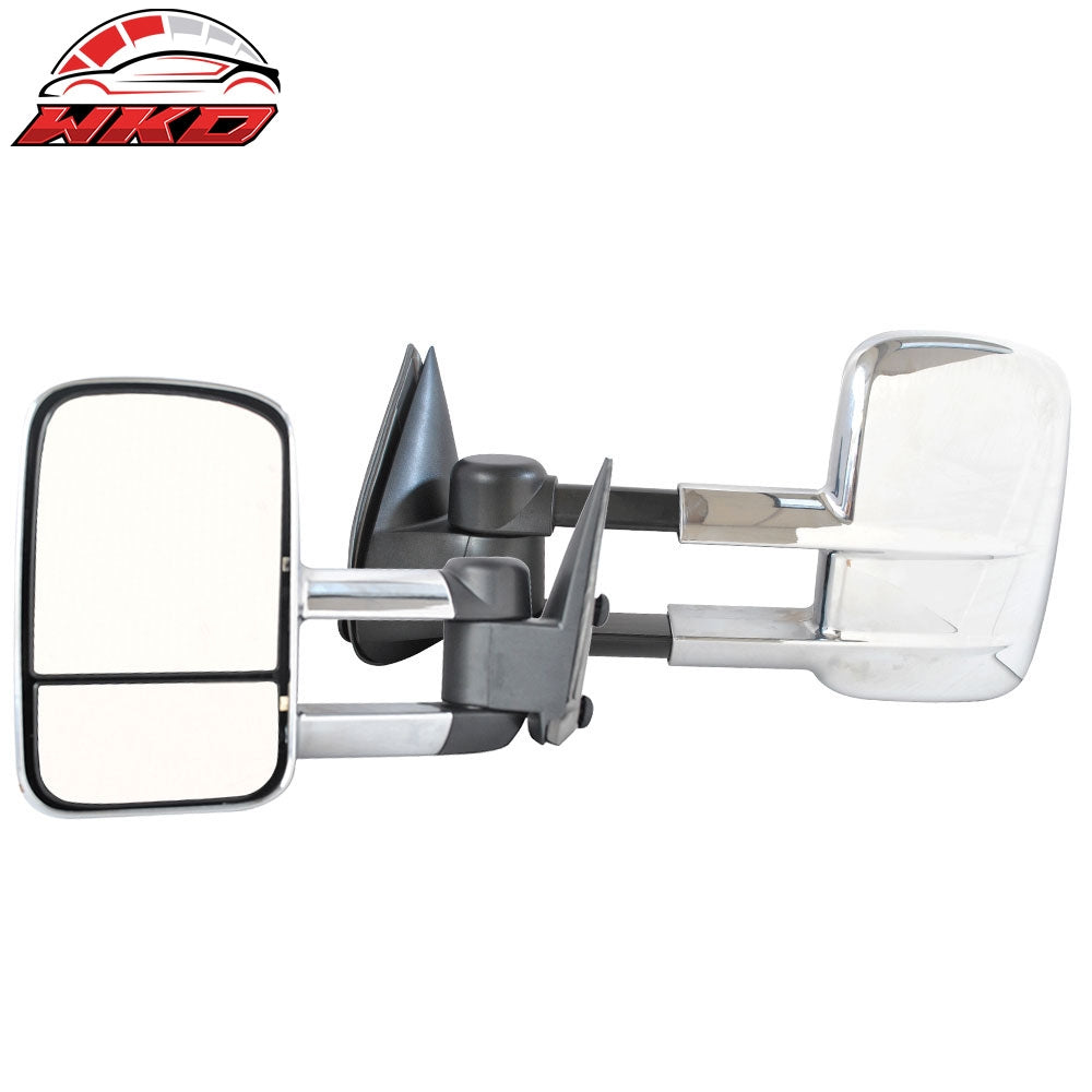 Wholesale 99-07 Silverado Sierra Rear View Towing Mirror Manual Chrome Housing Pair