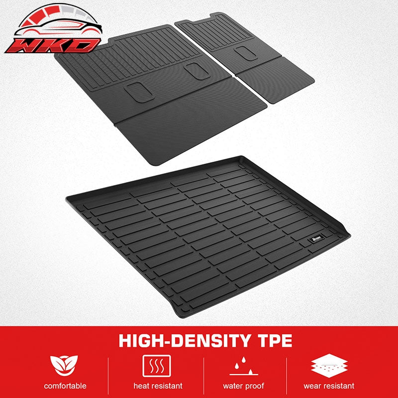 Fits 15-20 Chevy Suburban GMC Yukon XL Escalade ESV Trunk Mat+ Backrest Mats TPE