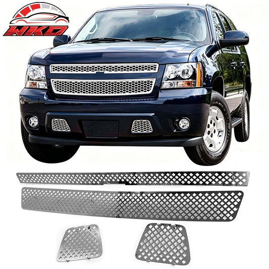 Wholesale 07-14 Chevy Tahoe Punch Diamond Style Front Billet Grille Insert Chrome 4PC - Wikond Auto