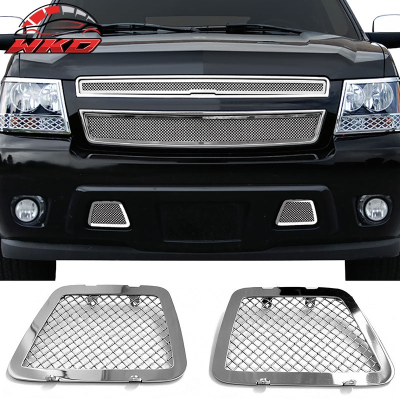Fits 07-14 Chevy Tahoe Suburban Avalanche Chrome Mesh Style Front Lower Grille
