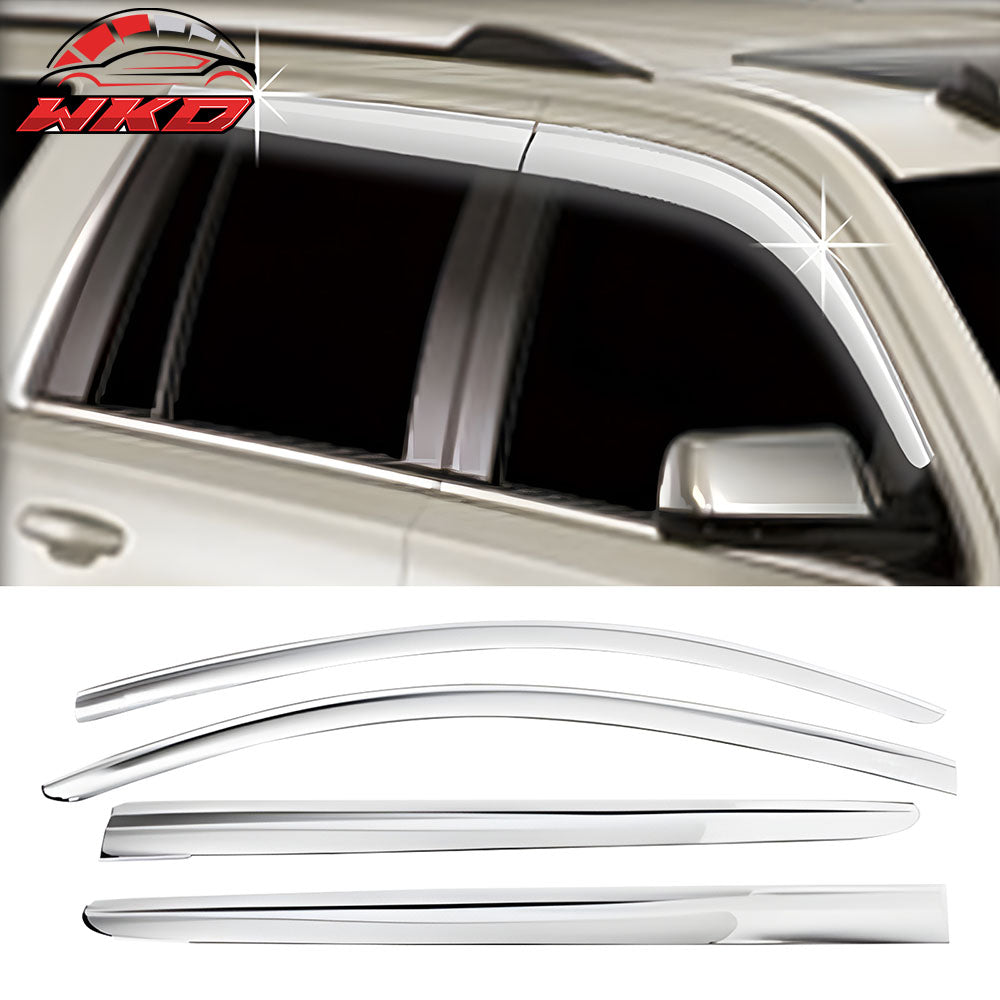 Fits 15-20 Chevrolet Tahoe Side Window Visors Sun Rain Deflectors 4PCS Chrome