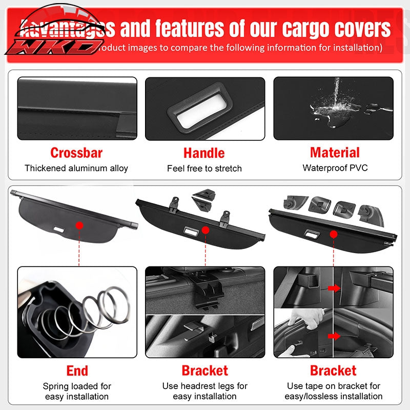 Fits 24-26 Chevy Trax 3D TPE Rear Trunk Mat Cargo Liner Pad + Canvas Cargo Cover