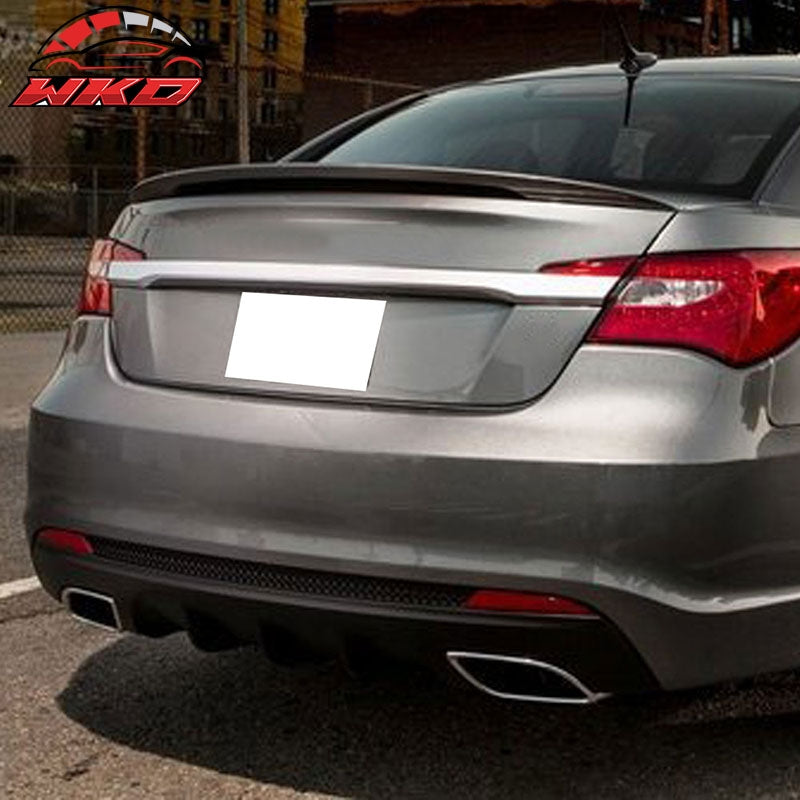 Fits 11-14 Chrysler 200 4Dr Flush Mount OE Style Matte Black Trunk Spoiler