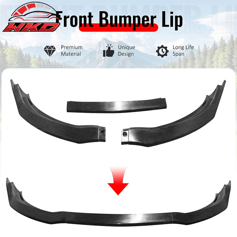 Fits 15-17 Chrysler 200 Front Bumper Lip Spoiler Splitter Chin Unpainted PU 3PCS