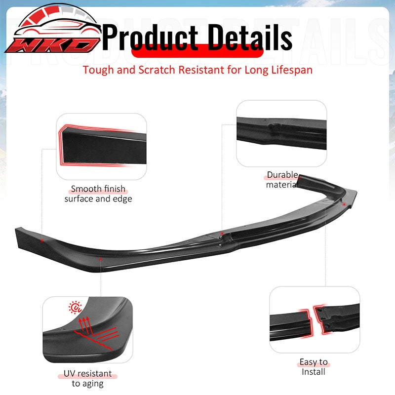 Fits 11-14 Chrysler 200 IKCS Style Front Bumper Lip Underbody Spoiler PU 3PCS