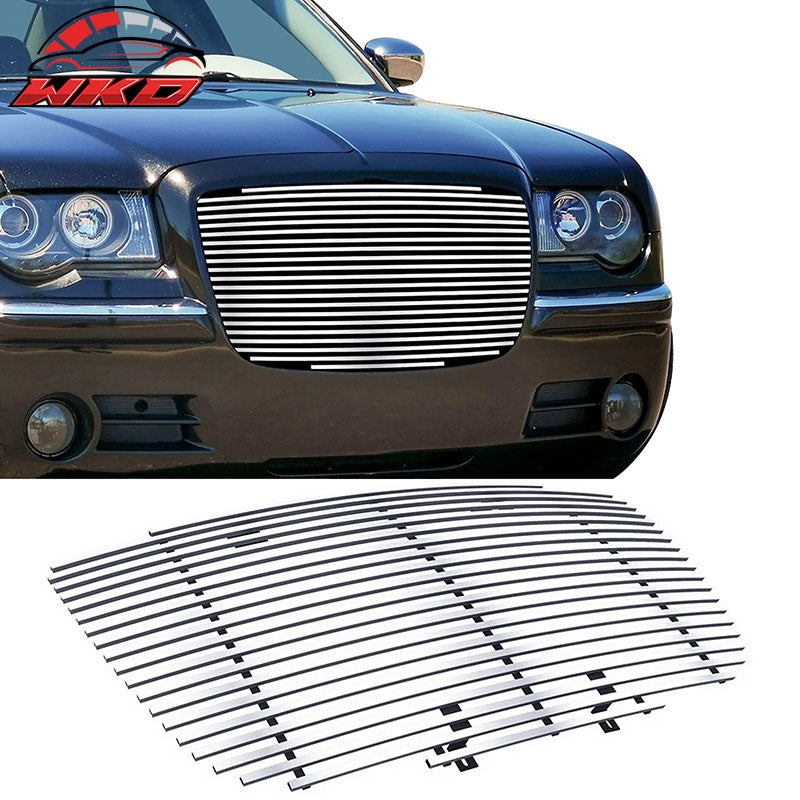 Fits 05-10 Chrysler 300/300C Chrome Billet Front Bumper Grille Stainless Steel