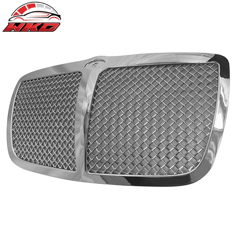 Fits 05-10 Chrysler 300 300C Mesh Style W/Middle Bar Front Upper Grille Chrome