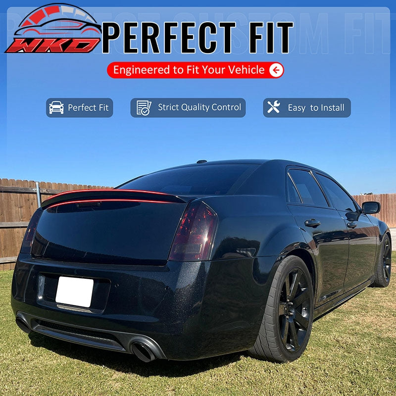 Fits 11-23 Chrysler 300/300C Rear Trunk Boot Spoiler Wing Lip ABS Gloss Black