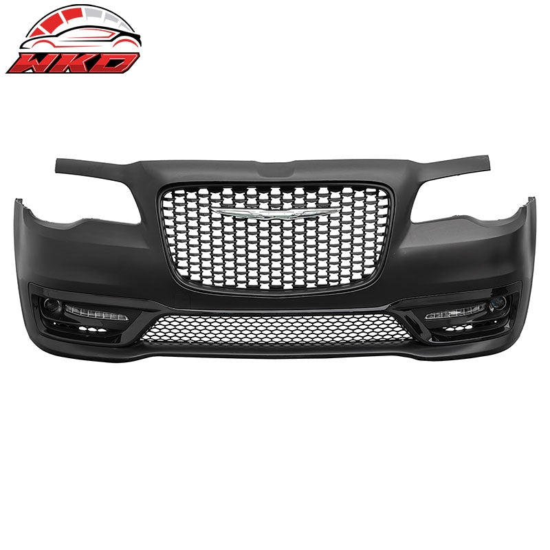 Fits 15-23 Chrysler 300 300S Style Front Bumper Cover w/ Fog Lights Matte Grille