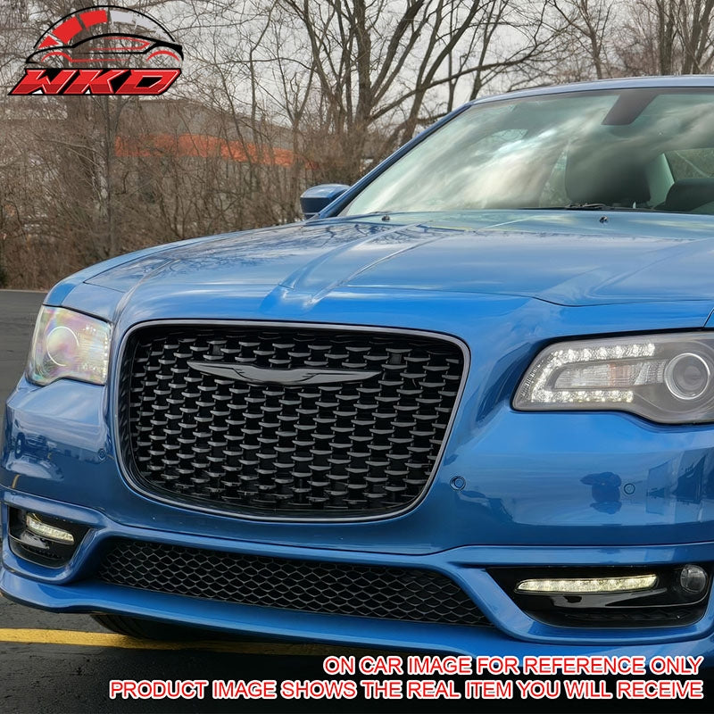 Fits 15-23 Chrysler 300 300S Sport Style Front Mesh Upper Grille ABS Gloss Black