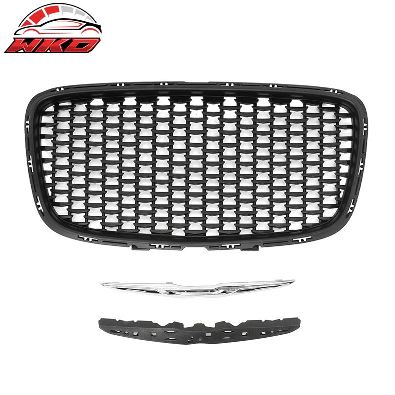 Fits 15-23 Chrysler 300 300S Sport Style Front Mesh Upper Grille ABS Matte Black