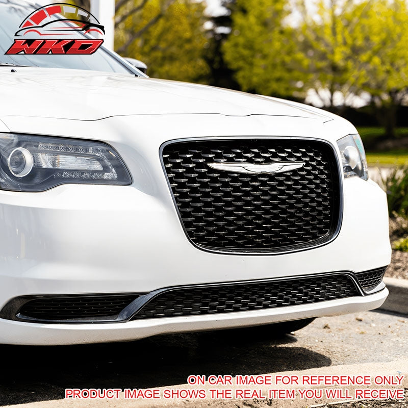 For 15-23 Chrysler 300 300S Sport Gloss Black Upper Grille + SRT PP Lower Grille