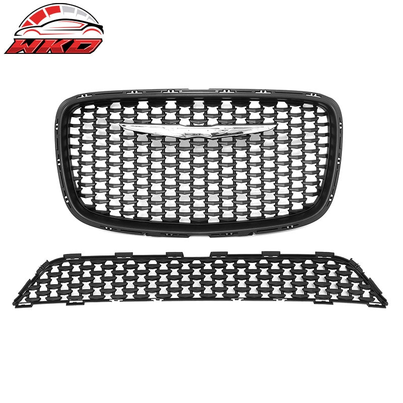 Wholesale For 15-23 Chrysler 300 300S Sport Matte Black Front Bumper Upper + Lower Grilles