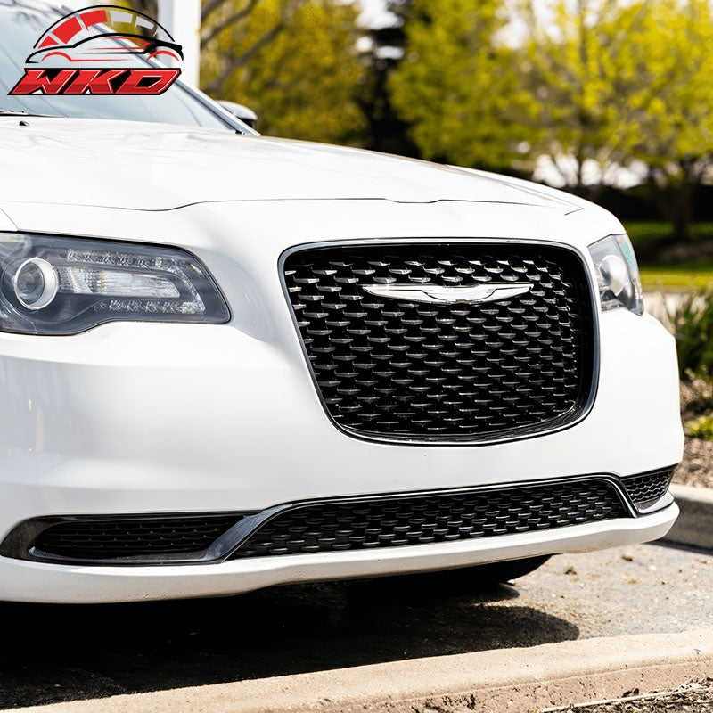 For 15-23 Chrysler 300 300S Sport Matte Black Upper Grille + SRT PP Lower Grille