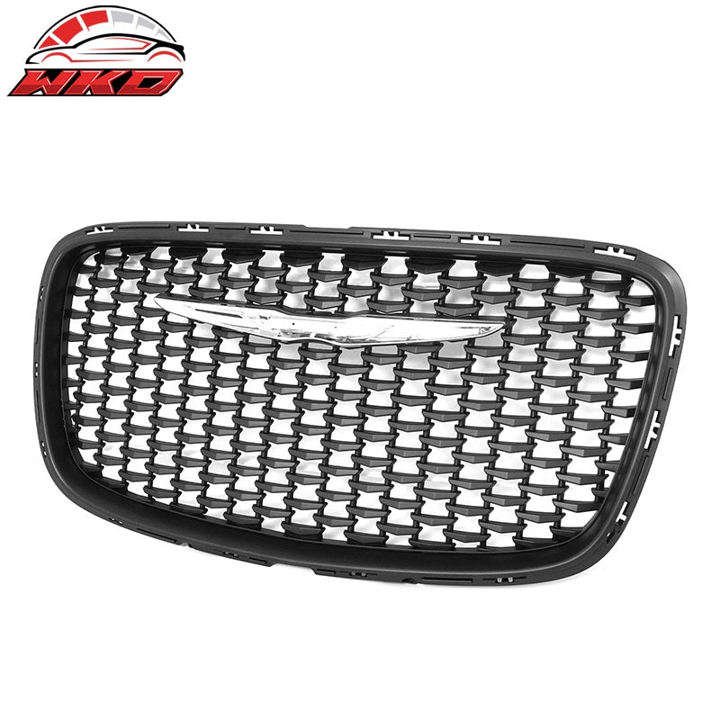 For 15-23 Chrysler 300 300S Sport Matte Black Upper Grille + SRT PP Lower Grille